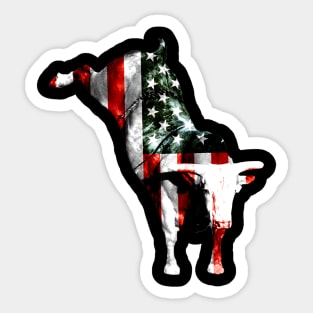 Dont Tread on Me Bull American Flag Sticker